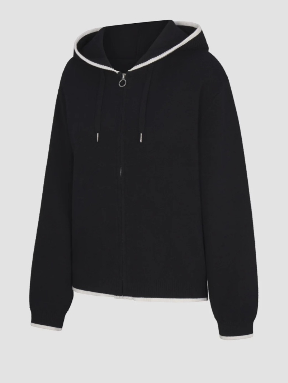 Savage Fenty Lit Leisure Zip-Up Knit Hoodie Black and White size XL